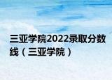 三亚学院2022录取分数线（三亚学院）