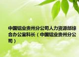 中国铝业贵州分公司人力资源部综合办公室科长（中国铝业贵州分公司）