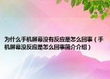 为什么手机屏幕没有反应是怎么回事（手机屏幕没反应是怎么回事简介介绍）