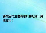 跨境支付主要有哪几种方式（跨境支付）