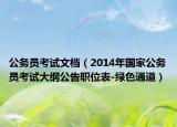 公务员考试文档（2014年国家公务员考试大纲公告职位表-绿色通道）