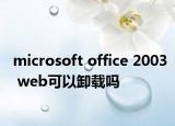 microsoft office 2003 web可以卸载吗