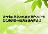 燃气卡在网上怎么充值 燃气卡户号怎么查询具体情况详细内容介绍