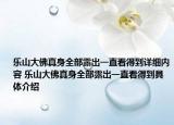 乐山大佛真身全部露出一直看得到详细内容 乐山大佛真身全部露出一直看得到具体介绍