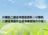 计算机二级证书百度百科（计算机二级证书是什么证书类型简介介绍）