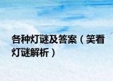 各种灯谜及答案（笑看灯谜解析）