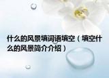 什么的风景填词语填空（填空什么的风景简介介绍）
