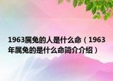 1963属兔的人是什么命（1963年属兔的是什么命简介介绍）