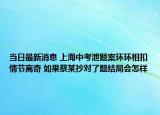 当日最新消息 上海中考泄题案环环相扣情节离奇 如果蔡某抄对了题结局会怎样