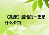 《孔原》最污的一集是什么介绍
