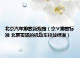 北京汽车排放新规定（京Ⅴ排放标准 北京实施的机动车排放标准）