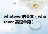whatever的英文（whatever 英语单词）