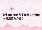 女生amireux名字寓意（Amireux寓意简介介绍）