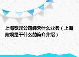 上海宽娱公司经营什么业务（上海宽娱是干什么的简介介绍）