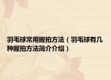 羽毛球常用握拍方法（羽毛球有几种握拍方法简介介绍）