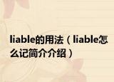 liable的用法（liable怎么记简介介绍）