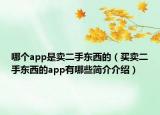 哪个app是卖二手东西的（买卖二手东西的app有哪些简介介绍）