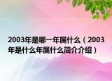 2003年是哪一年属什么（2003年是什么年属什么简介介绍）