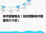 条件期望概念（如何理解条件期望简介介绍）
