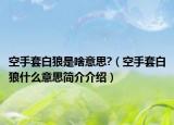空手套白狼是啥意思?（空手套白狼什么意思简介介绍）