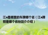 江a是哪里的车牌哪个省（江a牌照是哪个省份简介介绍）