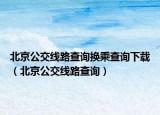 北京公交线路查询换乘查询下载（北京公交线路查询）