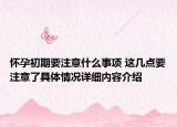 怀孕初期要注意什么事项 这几点要注意了具体情况详细内容介绍