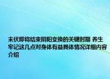 末伏即将结束阴阳变换的关键时期 养生牢记这几点对身体有益具体情况详细内容介绍