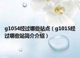 g1054经过哪些站点（g1015经过哪些站简介介绍）