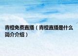 青橙免费直播（青橙直播是什么简介介绍）