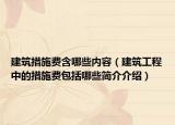 建筑措施费含哪些内容（建筑工程中的措施费包括哪些简介介绍）
