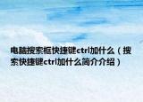 电脑搜索框快捷键ctrl加什么（搜索快捷键ctrl加什么简介介绍）