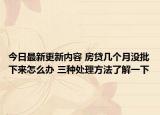 今日最新更新内容 房贷几个月没批下来怎么办 三种处理方法了解一下