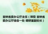 吉林省委办公厅主任（郭俊 吉林省委办公厅综合一处 调研室副处长）