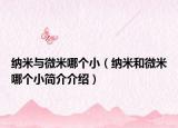 纳米与微米哪个小（纳米和微米哪个小简介介绍）
