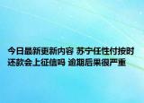 今日最新更新内容 苏宁任性付按时还款会上征信吗 逾期后果很严重