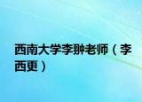 西南大学李翀老师（李西更）