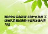 通过中介买房需要注意什么事项 不想被坑的看过来具体情况详细内容介绍
