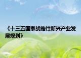 《十三五国家战略性新兴产业发展规划》
