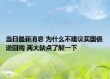 当日最新消息 为什么不建议买国债逆回购 两大缺点了解一下