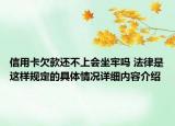 信用卡欠款还不上会坐牢吗 法律是这样规定的具体情况详细内容介绍