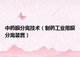 中药膜分离技术（制药工业用膜分离装置）