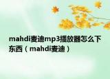 mahdi麦迪mp3播放器怎么下东西（mahdi麦迪）