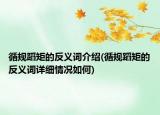 循规蹈矩的反义词介绍(循规蹈矩的反义词详细情况如何)