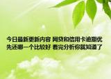 今日最新更新内容 网贷和信用卡逾期优先还哪一个比较好 看完分析你就知道了