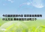 今日最新更新内容 翡翠鉴定真假有什么方法 具体鉴别方法有三个