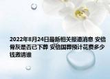 2022年8月24日最新相关报道消息 安倍骨灰是否已下葬 安倍国葬预计花费多少钱邀请谁