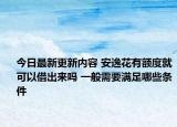 今日最新更新内容 安逸花有额度就可以借出来吗 一般需要满足哪些条件