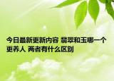 今日最新更新内容 翡翠和玉哪一个更养人 两者有什么区别