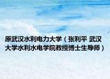 原武汉水利电力大学（张利平 武汉大学水利水电学院教授博士生导师）